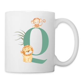 Lettre q vert animaux jungle - Mug blanc - blanc - Droite