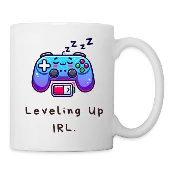 Leveling Up IRL – Funny Gamer Shirt - Mug - white - Right