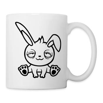 Bunny Tired Confused Relaxed Red Dark Circles Chill - Mug - white - Right