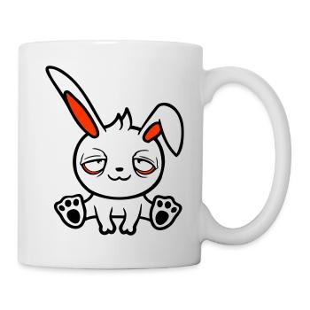 Bunny Tired Confused Relaxed Red Dark Circles Chill - Mug - white - Right