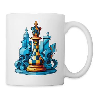 Schach König - Tasse - Weiß - Rechts