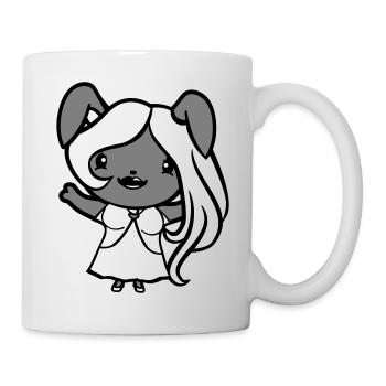Bunny Girl Pretty Woman Bunny Waving Long Hair - Mug - white - Right