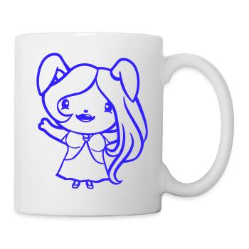 Bunny Girl Pretty Woman Bunny Waving Long Hair - Mug - white - Right