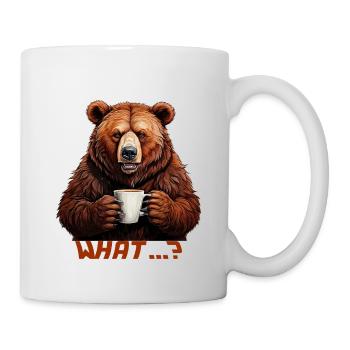 Bear with Coffee – Quoi... ? | Design amusant - Mug blanc - blanc - Droite