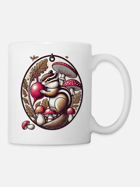 Gärtnerndes Streifenhörnchen - Tasse - Weiß