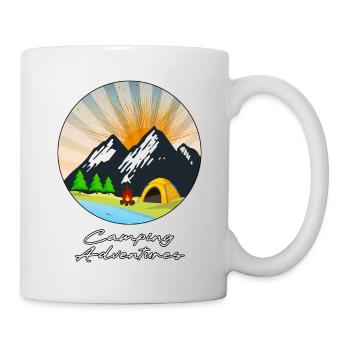 Aventures en camping - Mug blanc - blanc - Droite