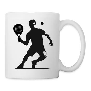 Padel player front black - Mug - white - Right