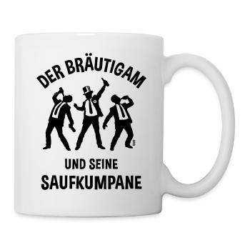 Der Bräutigam Und Seine Saufkumpane (JGA Bier / B) - Tasse - Weiß - Rechts
