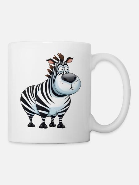 Molliges Zebra - dicke Tiere - Tasse - Weiß