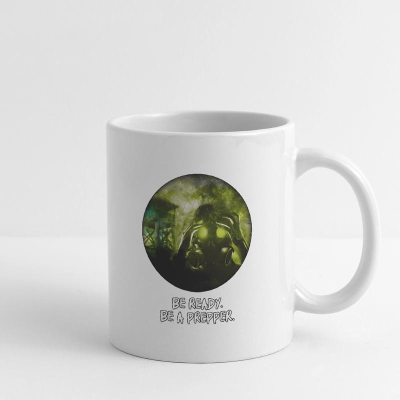 Bereitstehen. Sei ein Prepper. Tasse