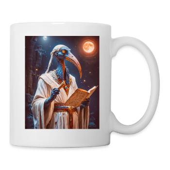 Thoth, ibis-headed god, holding a scroll - Mug - white - Right