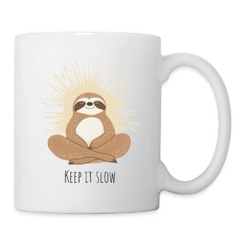 Keep It Slow – Relaxed Sloth Meditation-en - Mug - white - Right