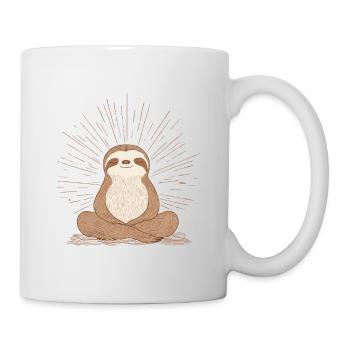 Entspanntes Faultier Meditations-Design - Tasse - Weiß - Rechts