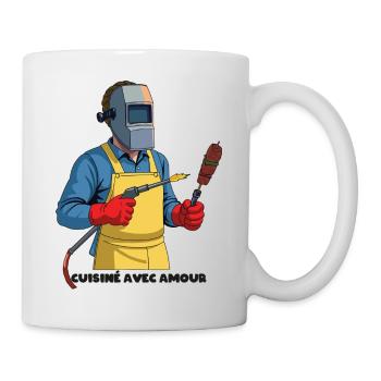 CUISINÉ AVEC AMOUR - Mug blanc - blanc - Droite