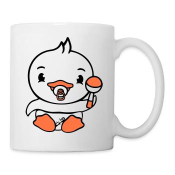 Canard Bébé Enfant Hochet Couche Mignon Sucette - Mug blanc - blanc - Droite