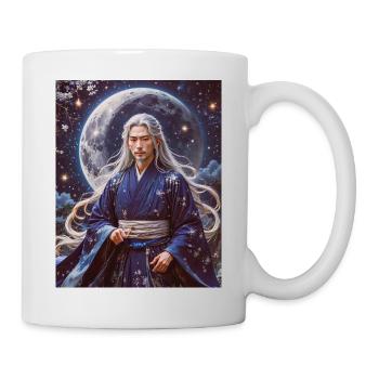 Tsukuyomi Gelassener Mondgott mit silbernem Haar - Tasse - Weiß - Rechts