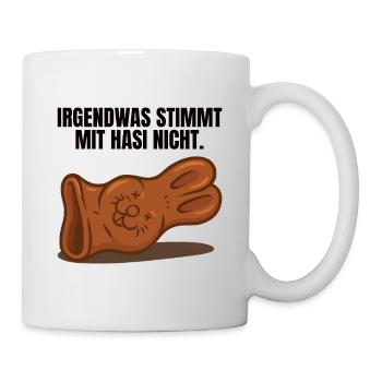 Hasi Ostern Schokohase lustig - Tasse - Weiß - Rechts