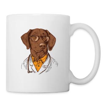 Doctor Dog – Stylish Doctor Animal Illustration - Mug - white - Right