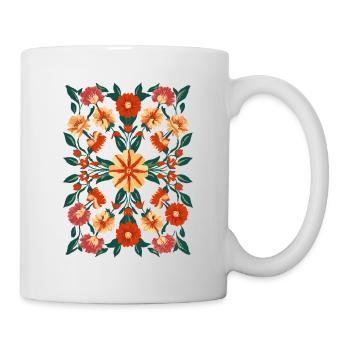 Floral Print - Pattern - Mug - white - Right