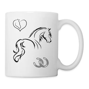 Design Pferd - Tasse - Weiß - Rechts