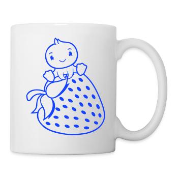 Duck Sitting Large Strawberry Fruit Delicious Healthy Sweet - Mug - white - Right