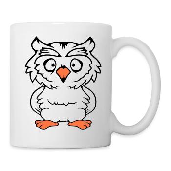 Owl Bird Eagle Owl Night Bird Barn Owl Owl Comic - Mug - white - Right
