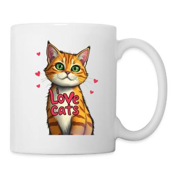 I love cats pic - Tasse - Weiß - Rechts