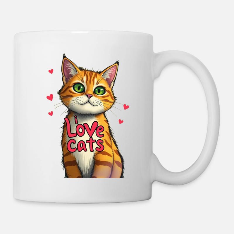 I love cats pic - Mug - white