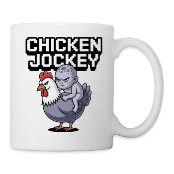 Hühner-Jockey - Tasse - Weiß - Rechts
