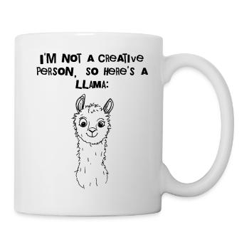 Je ne suis pas créatif – ici, un lama - Mug blanc - blanc - Droite