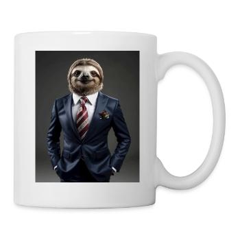 Business Man Faultier - Tasse - Weiß - Rechts