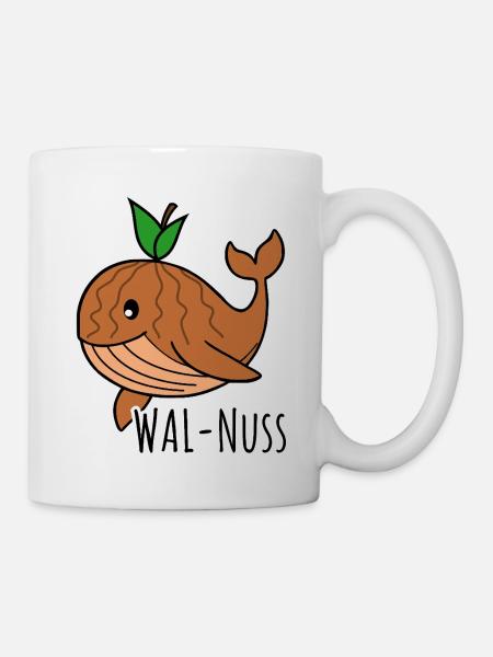 Wal-Nuss - Wal trifft Nuss - Tasse - Weiß