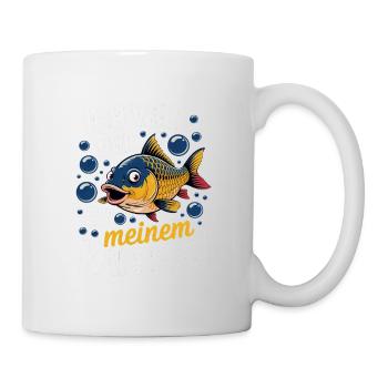 Ich will nur zu meinem Karpfen - Tasse - Weiß - Rechts