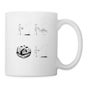 Cast Catch Sleep Repeat – Karpfenangeln Lifestyle - Tasse - Weiß - Rechts