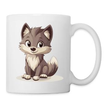 kleiner Wolf - Tasse - Weiß - Rechts