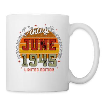 Retro 80 Years Old Vintage June 1945 80th Birthday - Mug blanc - blanc - Droite