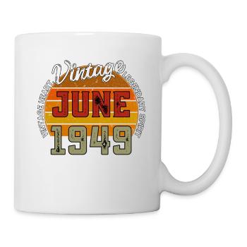 Retro 76 Jahre alter Jahrgang Juni 1949 76. Geburtstag - Tasse - Weiß - Rechts