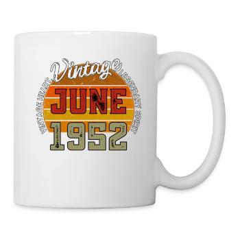 Retro 73 Jahre alt Vintage Juni 1952 73. Geburtstag - Tasse - Weiß - Rechts