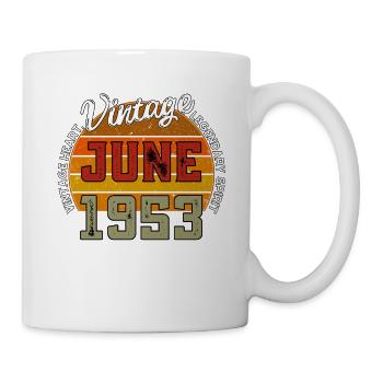 Retro 72 Jahre alter Jahrgang Juni 1953 72. Geburtstag - Tasse - Weiß - Rechts