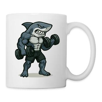 Fitness des requins - Mug blanc - blanc - Droite