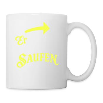 Er Heiratet Wir Saufen Hochzeit - Tasse - Weiß - Rechts