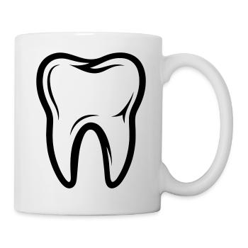 Zahn Symbol - Tasse - Weiß - Rechts
