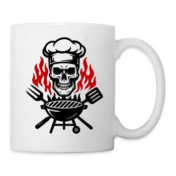 Grill Skull Chef Grillades - Mug blanc - blanc - Droite