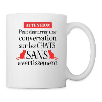Humour chat j aime les chats - Mug blanc - blanc - Droite