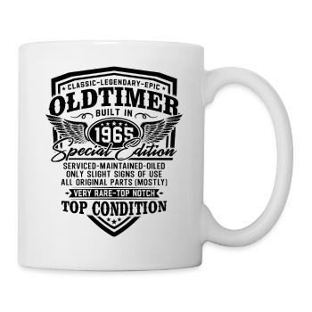 Oldtimer Baujahr 1965 Jahrgang Geburtstag Geschenk - Tasse - Weiß - Rechts