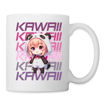 Kawaii Chibi Anime Fille en costume de panda - Mug blanc - blanc - Droite