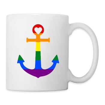 Regenbogenanker - Tasse - Weiß - Rechts