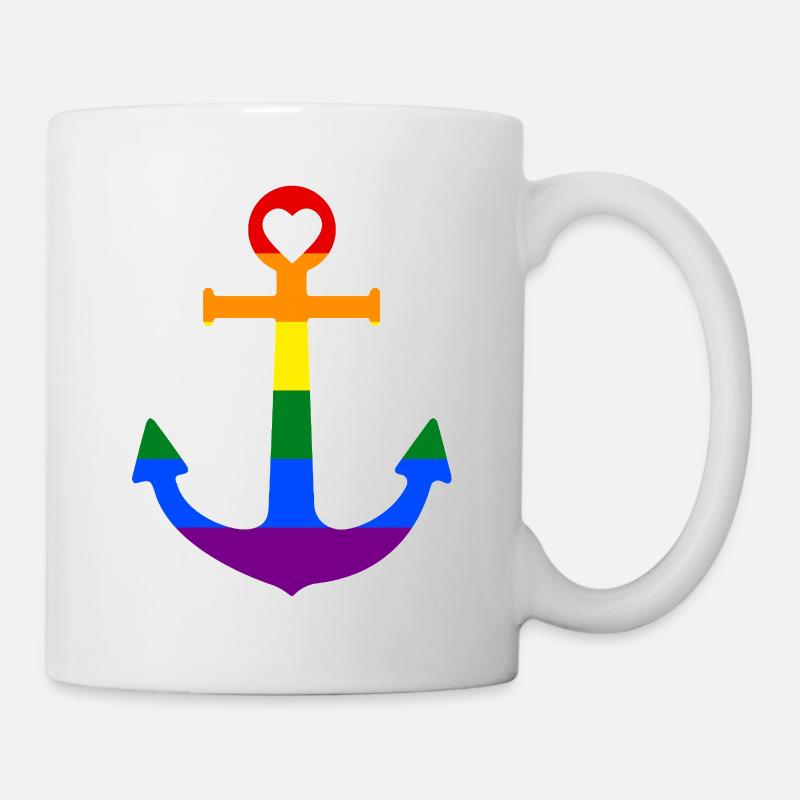 Regenbogenanker - Tasse - Weiß