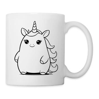 Licorne potelée comme illustration vectorielle - Mug blanc - blanc - Droite