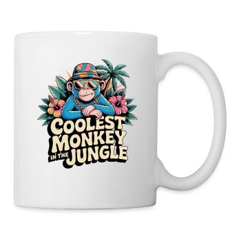 Coolest Monkey in the Jungle Retro Affe Dschungel - Tasse - Weiß - Rechts